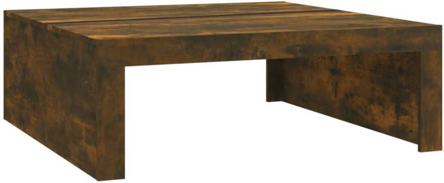 The Living Store Salontafel 100x100x35 cm bewerkt hout gerookt eikenkleurig Salontafel Houten Salontafel Gerookte Eiken Salontafel Bewerkt Hout Kleine Salontafel
