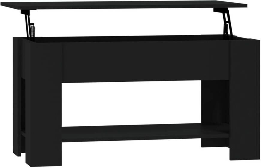The Living Store Salontafel Lift-top Opbergoplossing Eenvoudig te reinigen Veelzijdig Zwart 101 x 49 x 52 cm Montage vereist