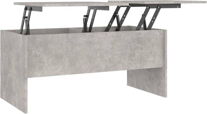 The Living Store Salontafel 102x50-5x46-5 bewerkt hout betongrijs Tafel