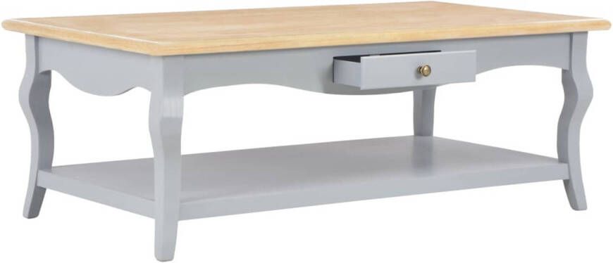 The Living Store Salontafel 2-laags 2 lades Wit 110x60x40cm
