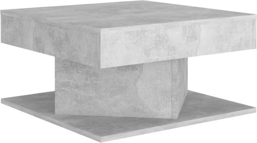The Living Store Salontafel 57x57x30 cm spaanplaat betongrijs Tafel - Foto 1