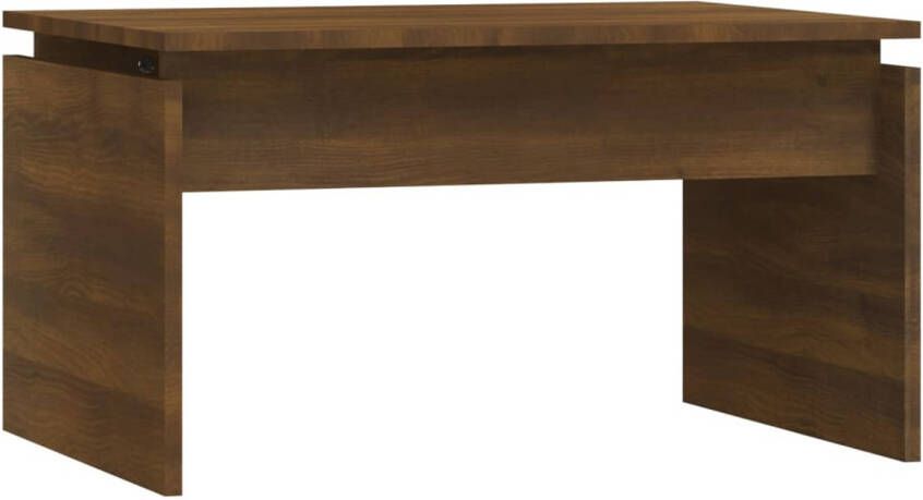 The Living Store Salontafel 68x50x38 cm bewerkt hout bruin eikenkleur Salontafel Houten Salontafel Bruine Eiken Salontafel Kleine Salontafel Bijzettafel