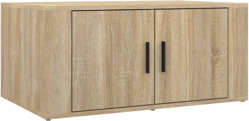 The Living Store Salontafel Bewerkt Hout 80x50x36 cm Sonoma Eiken