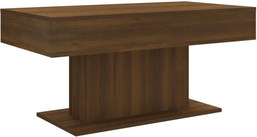 The Living Store Salontafel Brown Oak s Coffee Table 96x50x45cm High-Quality Wood - Foto 1