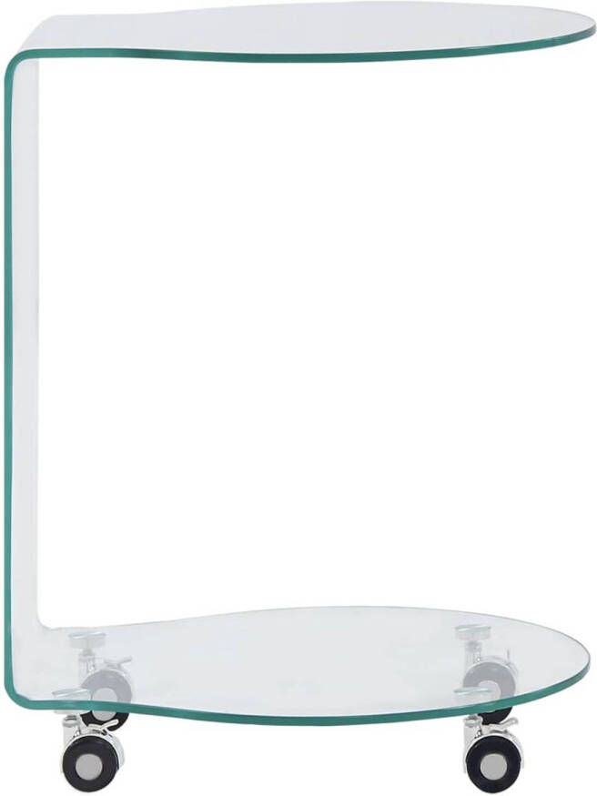 The Living Store Salontafel 45x40x58 cm gehard glas Salontafel Geharde Glas Tafels Transparante Salontafel Modern Meubilair Living Room Furniture