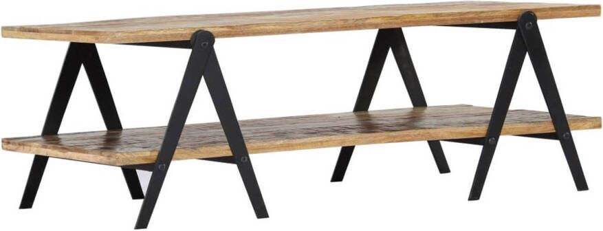 The Living Store Salontafel Gerecycled hout 115x60x40cm 2 lagen - Foto 1
