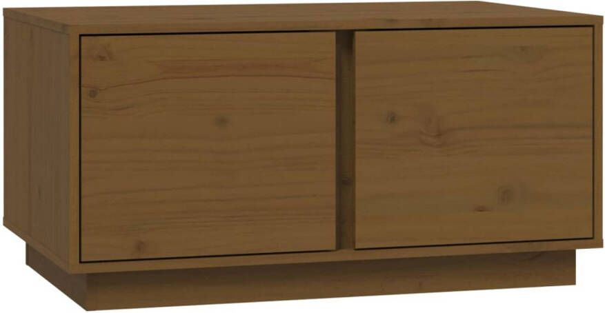 The Living Store Salontafel 80x50x40 cm massief grenenhout honingbruin Tafel - Foto 2