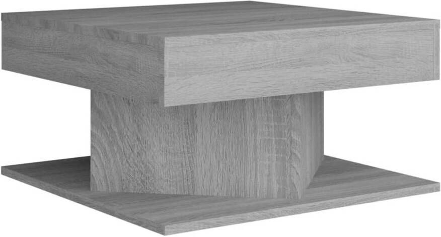The Living Store Salontafel Grey Sonoma Eiken 57 x 57 x 30 cm Hoogwaardig Bewerkt Hout Salontafel Bewerkt Hout Grijze Salontafel Grijs Design Salontafel