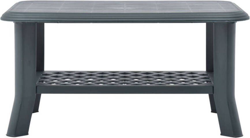 The Living Store Salontafel Groen Kunststof 90 x 60 x 46 cm Weerbestendig