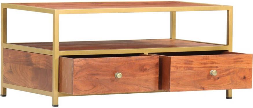 The Living Store Salontafel Hout 90x50x40cm Honingbruine afwerking