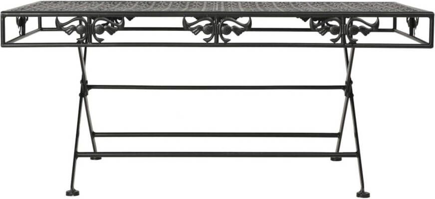 The Living Store Salontafel vintage stijl inklapbaar 100x50x45 cm metaal zwart Salontafel Inklapbare Tafel Zwarte Salontafel Vintage Salontafel Metalen Salontafel