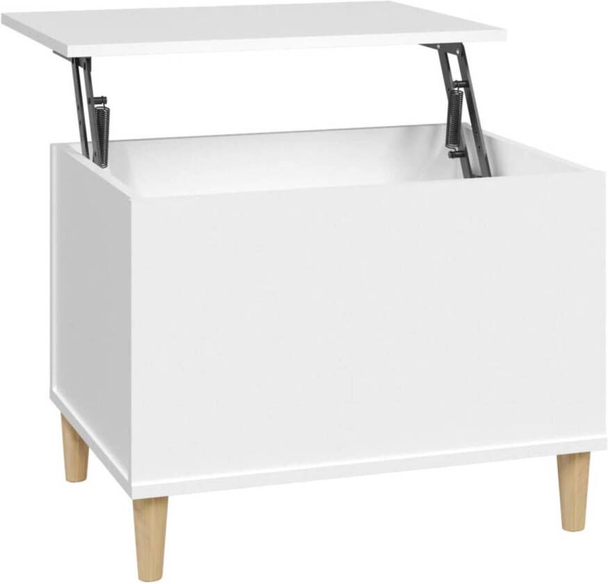 The Living Store Salontafel Lift Top Eucalyptushout 60 x 44.5 x 45 cm Wit - Foto 1