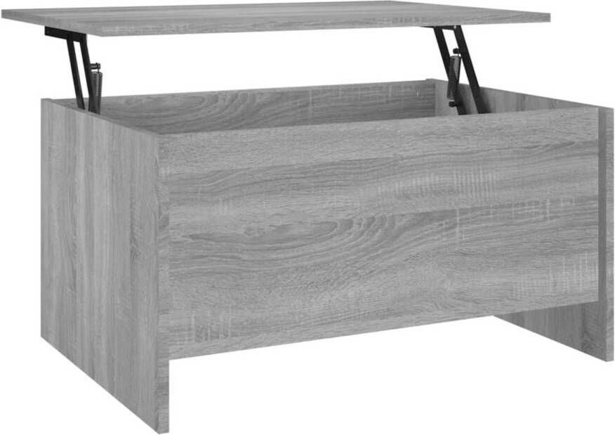 The Living Store Salontafel Lift-top Grijs Sonoma Eiken 80 x 55.5 x 41.5 cm Veelzijdige en stijlvolle bewerkte houten salontafel