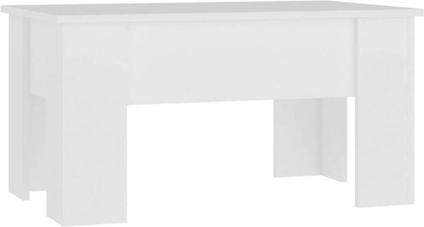 The Living Store Salontafel Lift-top ontwerp Opbergoplossing Eenvoudig te reinigen Veelzijdige tafel Wit Bewerkt hout 79 x 49 x 41 cm Montage vereist