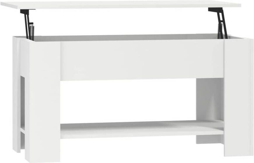The Living Store Salontafel Lift-top Wit 101 x 49 x 52 cm Bewerkt hout Veelzijdig en eenvoudig te reinigen