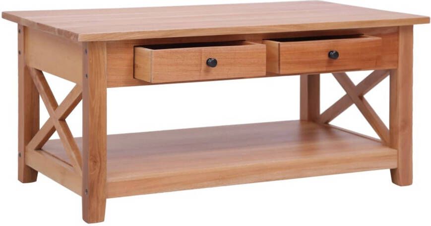 The Living Store Salontafel 100x55x46 cm massief mahoniehout Salontafel Mahonie Bruine Salontafel Kastmeubel Tv-stand
