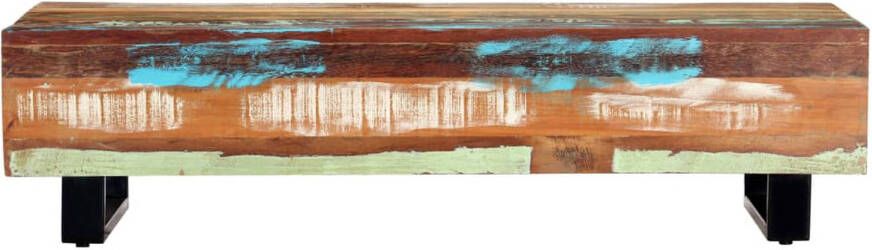 The Living Store Salontafel Massief gerecycled hout 120 x 50 x 30 cm Kleurrijk - Foto 1