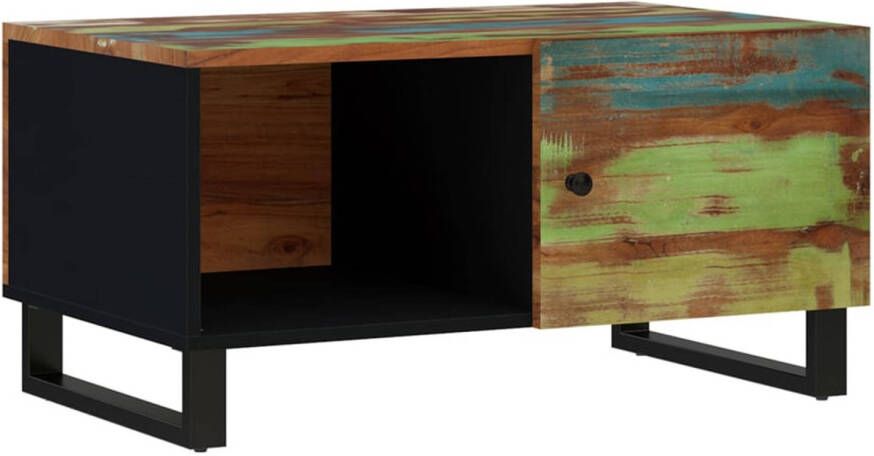 The Living Store Salontafel Massief gerecycled hout Multicolor 80 x 50 x 40 cm - Foto 1