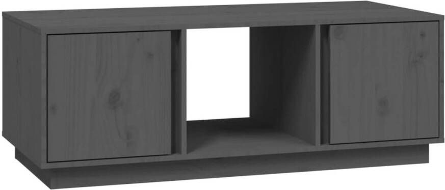 The Living Store Salontafel Massief Grenenhout 110 x 50 x 40 cm Grijs - Foto 1