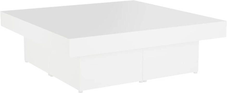 The Living Store Salontafel- Middelste tafel Stabiel Duurzaam 90x90x28 cm Wit Spaanplaat
