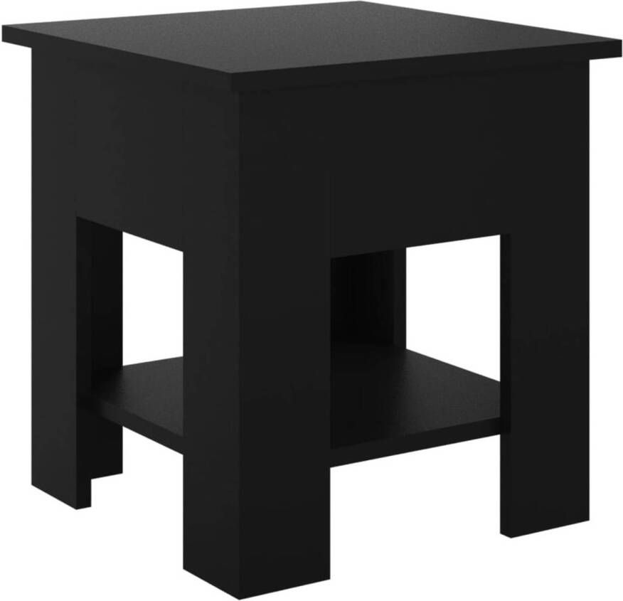 The Living Store Salontafel Opbergschap 40 x 40 x 42 cm Zwart Salontafel Bijzettafel Houten Salontafel Zwarte Salontafel Opberg Salontafel