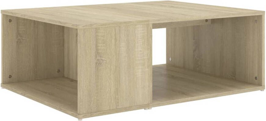 The Living Store salontafel praktische woonkamertafel 90 x 67 x 33 cm stabiel schoon te maken kleur- sonoma eiken materiaal- spaanplaat - Foto 1