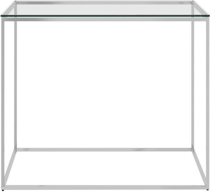 The Living Store Salontafel RVS en glas 50 x 50 x 43 cm Duurzaam - Foto 1