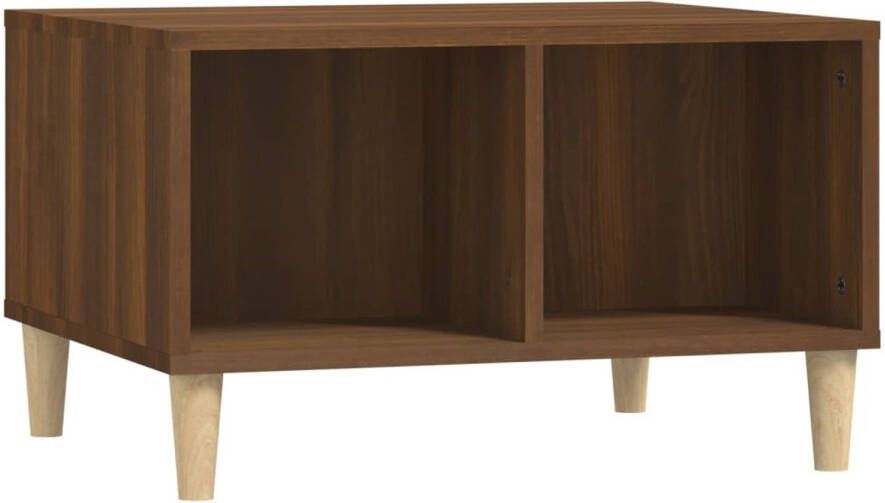 The Living Store Salontafel Scandinavische stijl Duurzaam hout Ruime opbergruimte Bruineiken 60x50x36.5cm