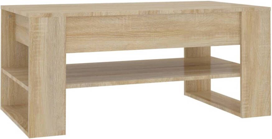 The Living Store Salontafel Sonoma eiken 102 x 55 x 45 cm Praktisch bewerkt hout - Foto 1