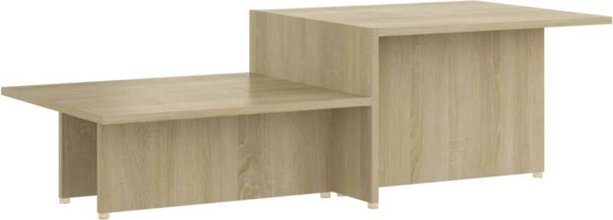 The Living Store Salontafel Sonoma eiken 111.5 x 50 x 33 cm 2 tafelbladen