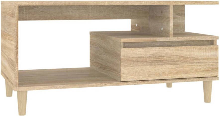 The Living Store Salontafel Sonoma eiken 90 x 49 x 45 cm Duurzaam bewerkt hout Met opbergruimte - Foto 1