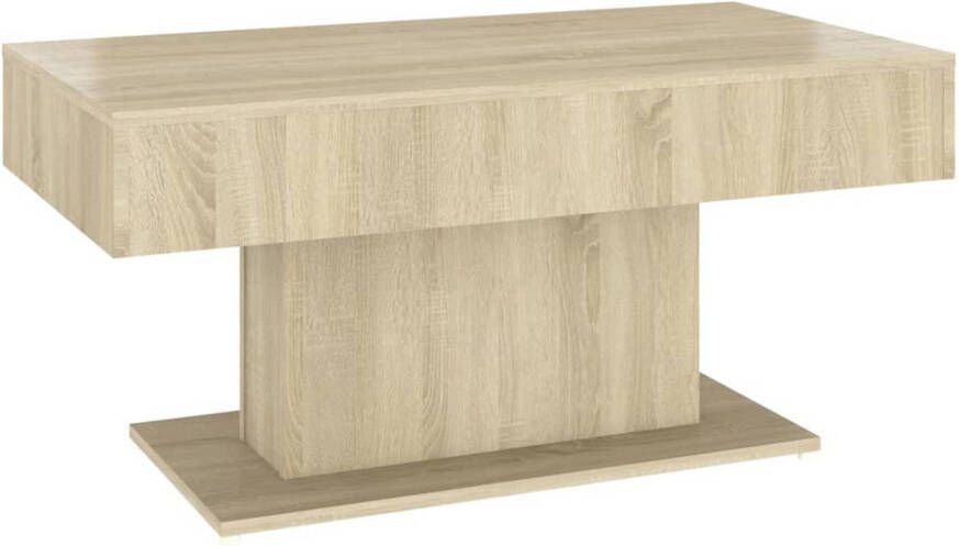 The Living Store Salontafel Sonoma Eiken Stabiel en Duurzaam 96x50x45cm (BxDxH) Salontafel Houten Salontafel Salontafeltje Eiken Salontafel Bruine Salontafel