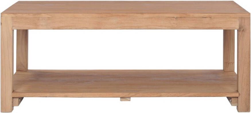 The Living Store Salontafel Teak 100x50x40 cm met schap Natuurlijke houtkleur