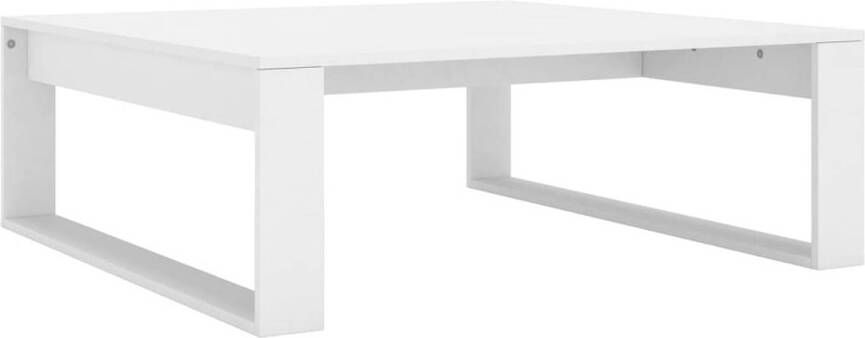 The Living Store Salontafel wit 100 x 100 x 35 cm bewerkt hout montagerequired - Foto 1