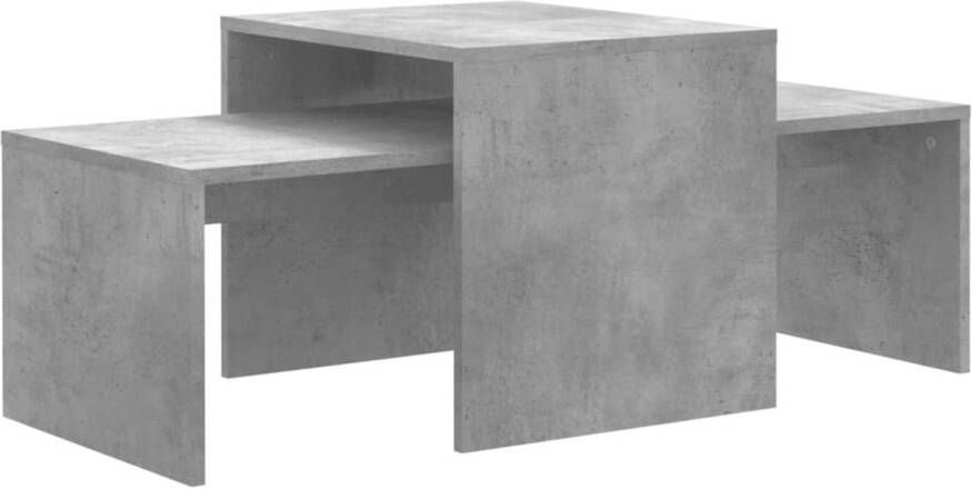 The Living Store Salontafelset Betongrijs 100 x 48 x 40 cm Spaanplaat