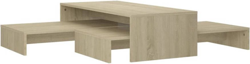 The Living Store Salontafelset Sonoma Eiken 100x100x26.5 cm Spaanplaat - Foto 1