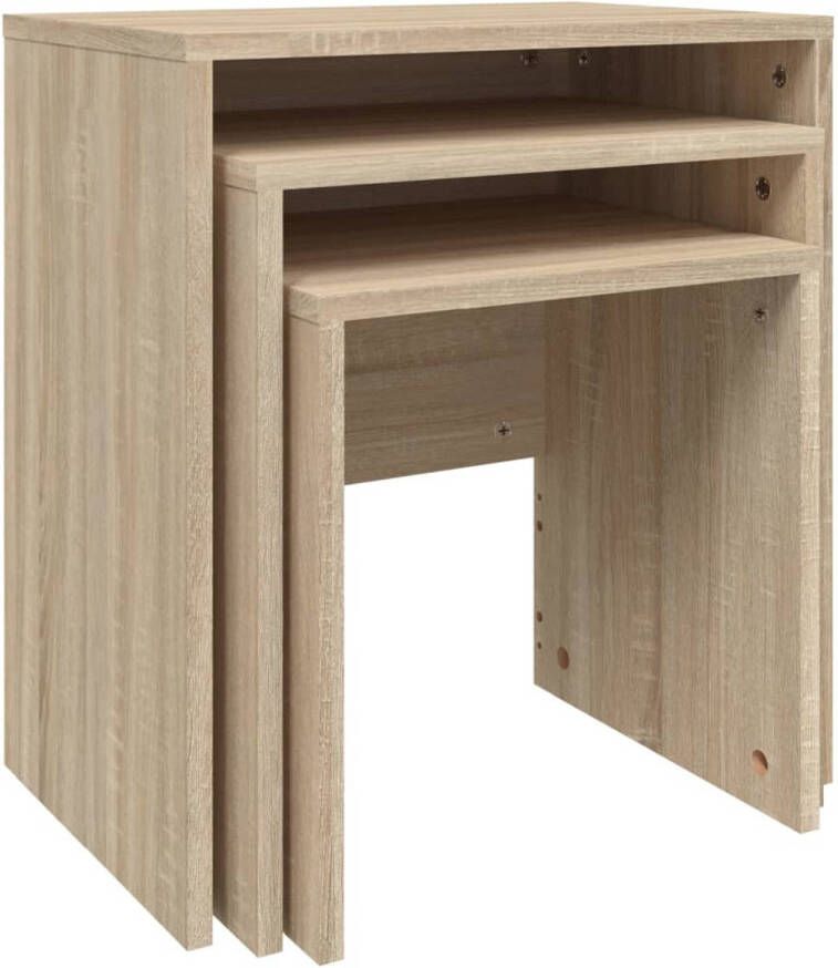 The Living Store Salontafelset Sonoma Eiken 46 x 30 x 50 cm 40 x 30 x 43 cm 35 x 30 x 36 cm