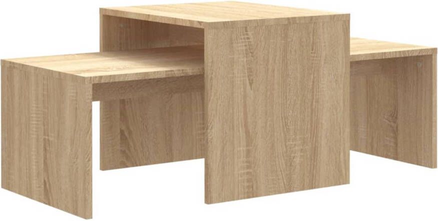 The Living Store Salontafelset Sonoma Eiken Spaanplaat 100 x 48 x 40 cm Ruimtebesparend