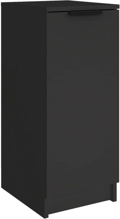 The Living Store Schoenenkast 30x35x70 cm bewerkt hout zwart Schoenenkast