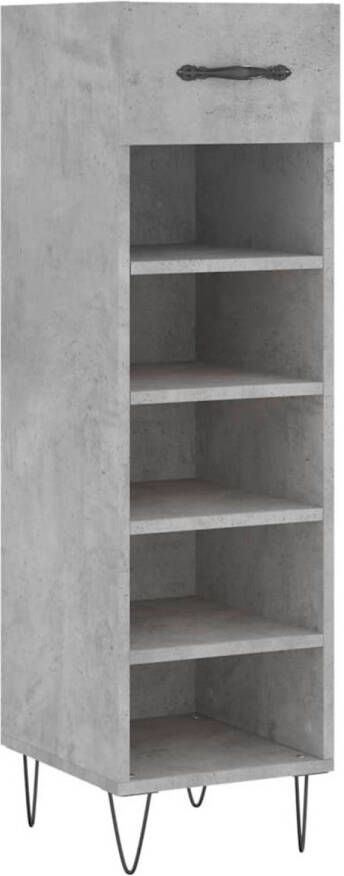 The Living Store Schoenenkast betongrijs 30 x 35 x 105 cm duurzaam materiaal
