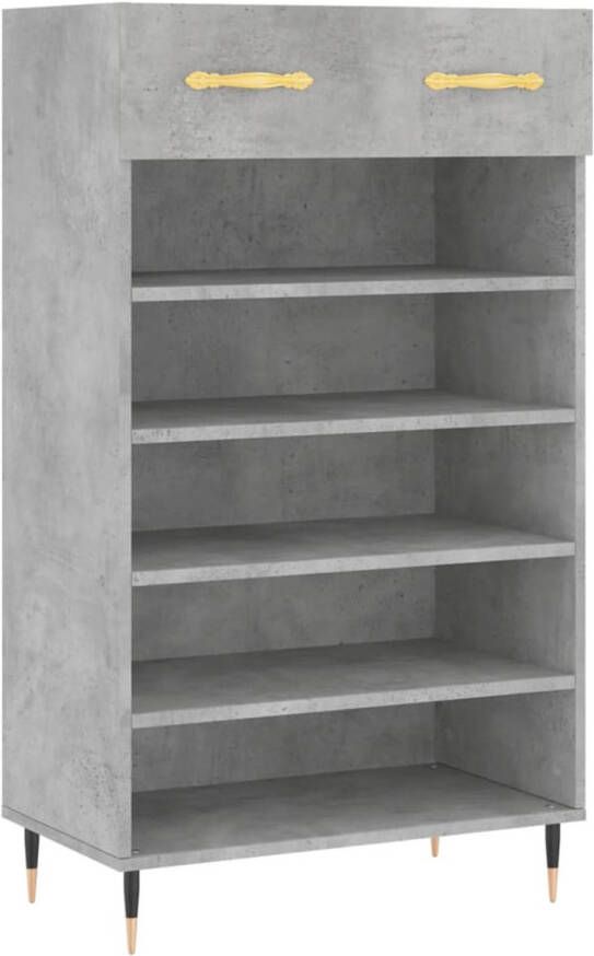 The Living Store Schoenenkast betongrijs 60 x 35 x 105 cm Duurzaam materiaal