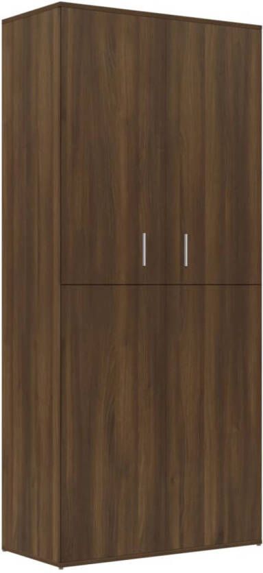 The Living Store Schoenenkast 80x39x178 cm bewerkt hout bruineikenkleurig Schoenenkast