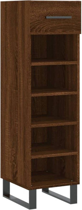 The Living Store Schoenenkast Elegant Kasten 30 x 35 x 105 cm Bruineiken