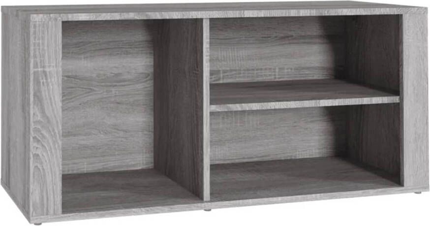 The Living Store Schoenenkast Elegant Opbergruimte 100 x 35 x 45 cm Ken- Grijs Sonoma Eiken Materiaal- Bewerkt hout