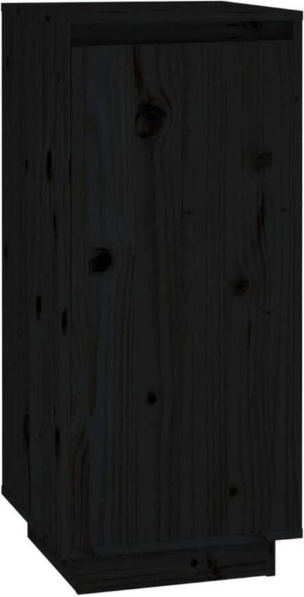 The Living Store Schoenenkast 35x35x80 cm massief grenenhout zwart Schoenenkast