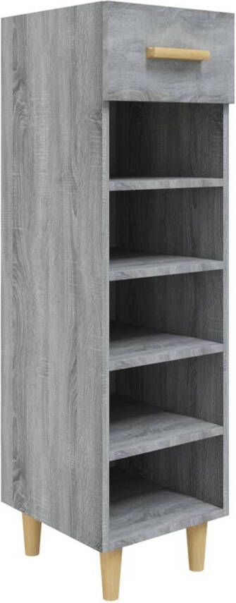 The Living Store Schoenenkast Grijs Sonoma Eiken 30 x 35 x 105 cm Voldoende Opbergruimte Schoenenkast Schoenen Organisatie Houten Schoenenkast Grijze Schoenenkast Compact Schoenenkast