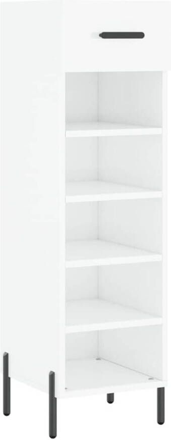 The Living Store Schoenenkast Hoogglans wit 30 x 35 x 105 cm Duurzaam materiaal - Foto 2
