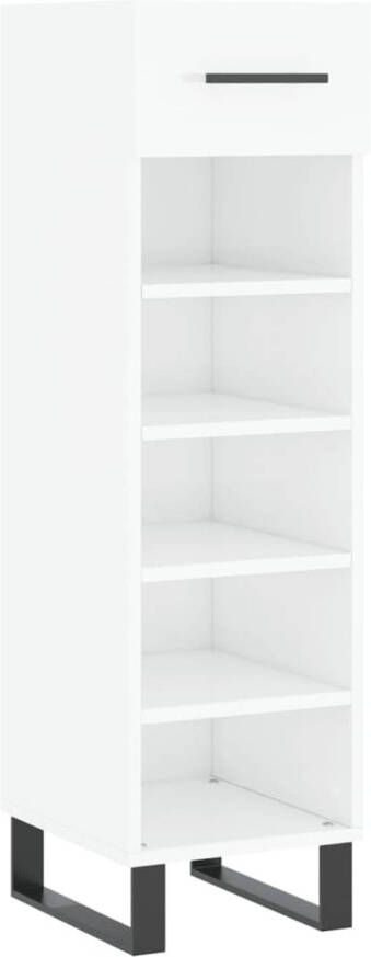 The Living Store Schoenenkast Hoogglans wit 30 x 35 x 105 cm Duurzaam materiaal