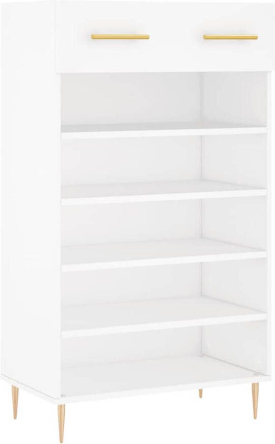 The Living Store Schoenenkast Kasten 60x35x105 cm Wit