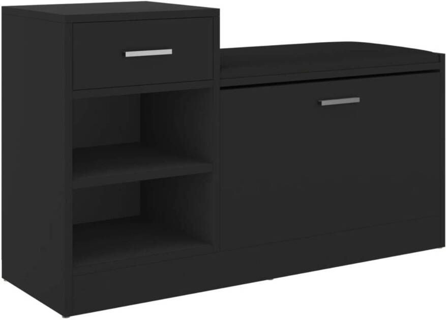 The Living Store Schoenenkast Modern 94.5x31x57 cm Zwart Spaanplaat